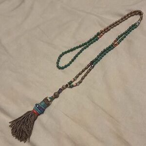 Bohemian Beaded Tassel Necklace